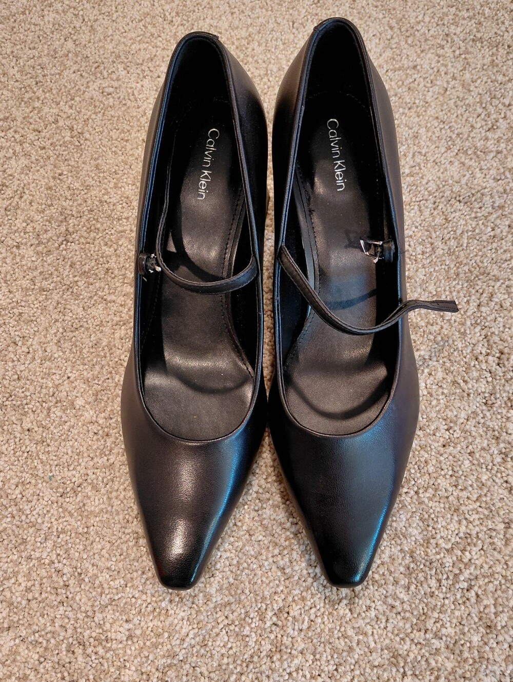 Calvin Klein Black Pointed Mary-Jane Pumps